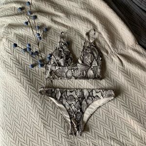 H&M Snakeskin Print Bikini Set
